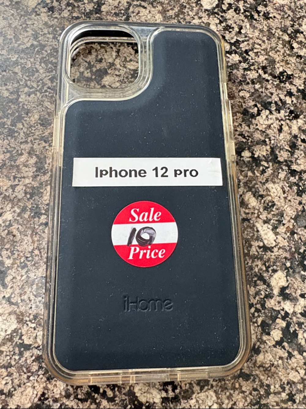iHome Black Protective Case for iPhone 12 Pro with Clear Bumper
